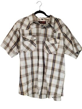 Canyon Guide Outfitters Plaid Pearl Snap Down Cowboy Shirt Size XL Blokecore Guy